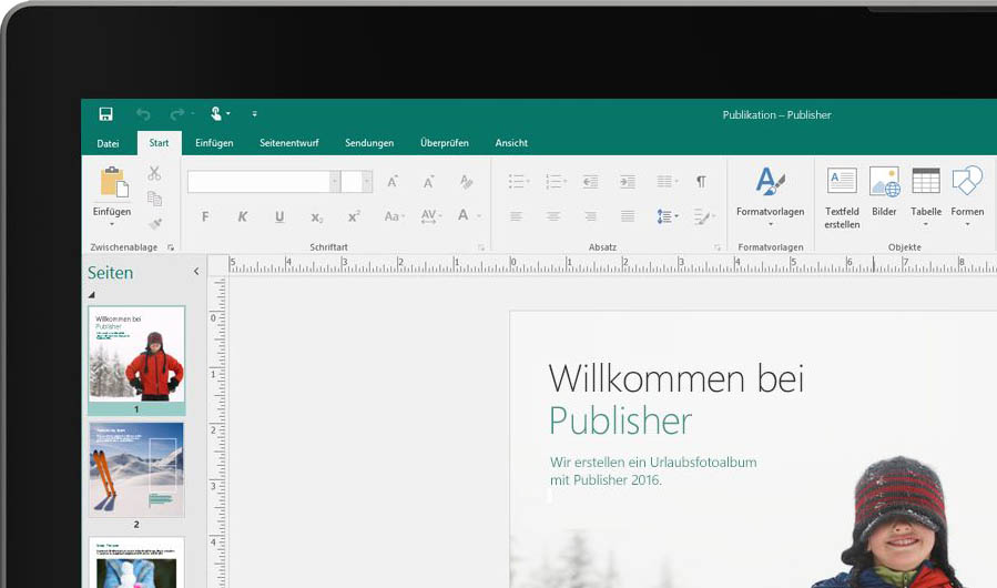 Screenshot: Microsoft Publisher in Office University mit Studentenrabatt