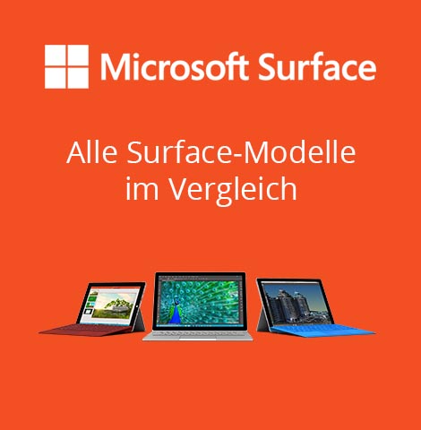 Microsoft Surface Geräte im Vergleich - Übersichtlich in Tabellenform