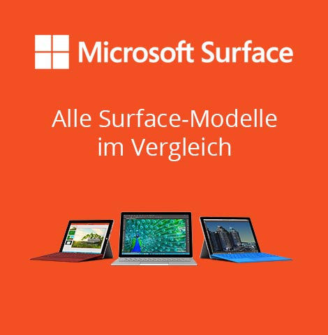 Microsoft Surface Geräte im Vergleich - Übersichtlich in Tabellenform