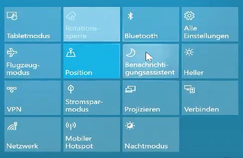 Einstellungen des Benachrichtigungsassistent in Windows 10