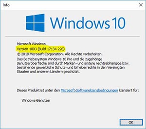 Abbildung: Herausfinden welche Windows Version ich installiert habe